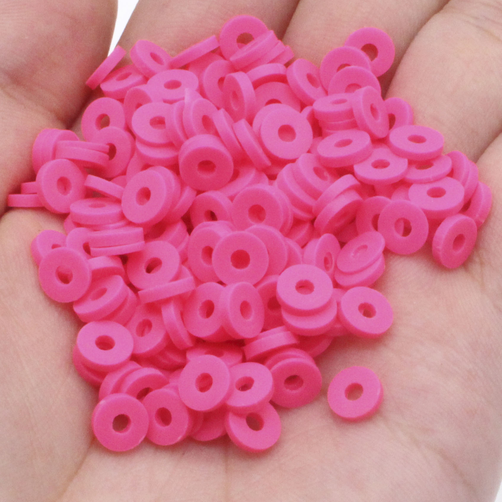Flat Round Polymer Clay Beads Handmade Disk Loose Spacer - Temu