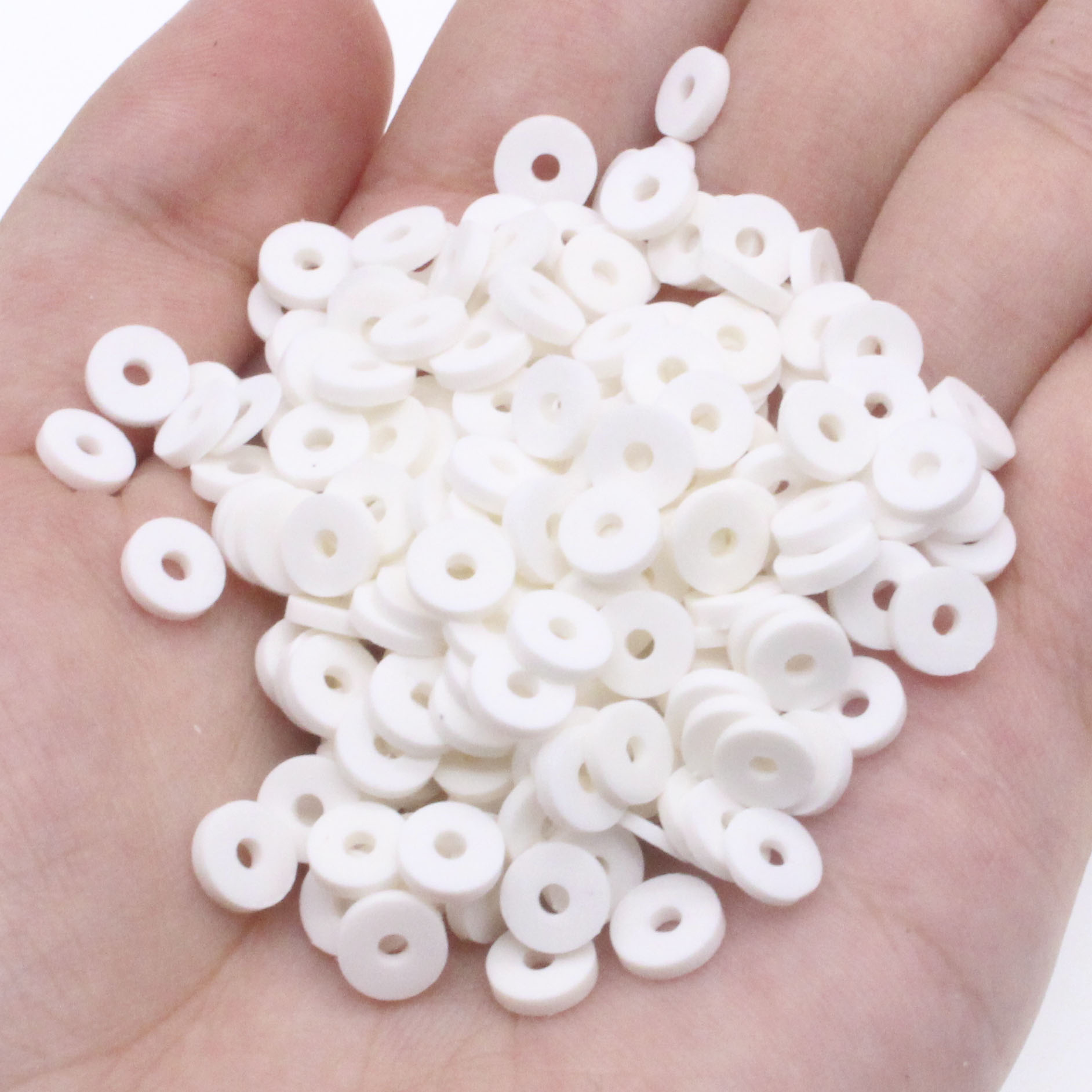Flat Round Polymer Resin Clay Beads Chip Disk Loose Spacer - Temu