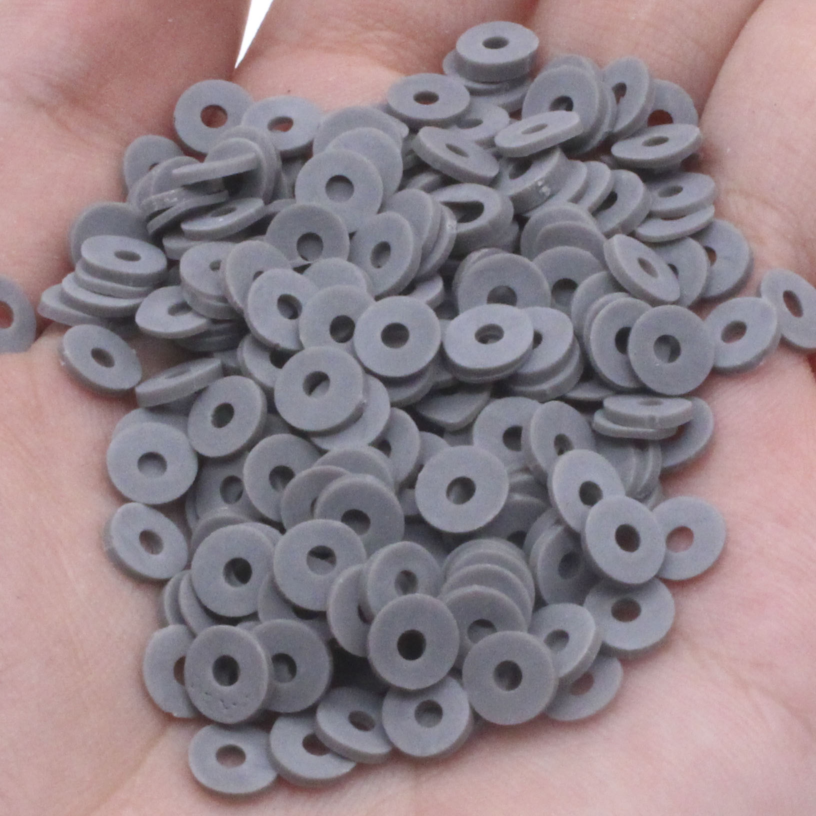 White Chip Disk Flat Loose Spacer Polymer Clay Beads For - Temu