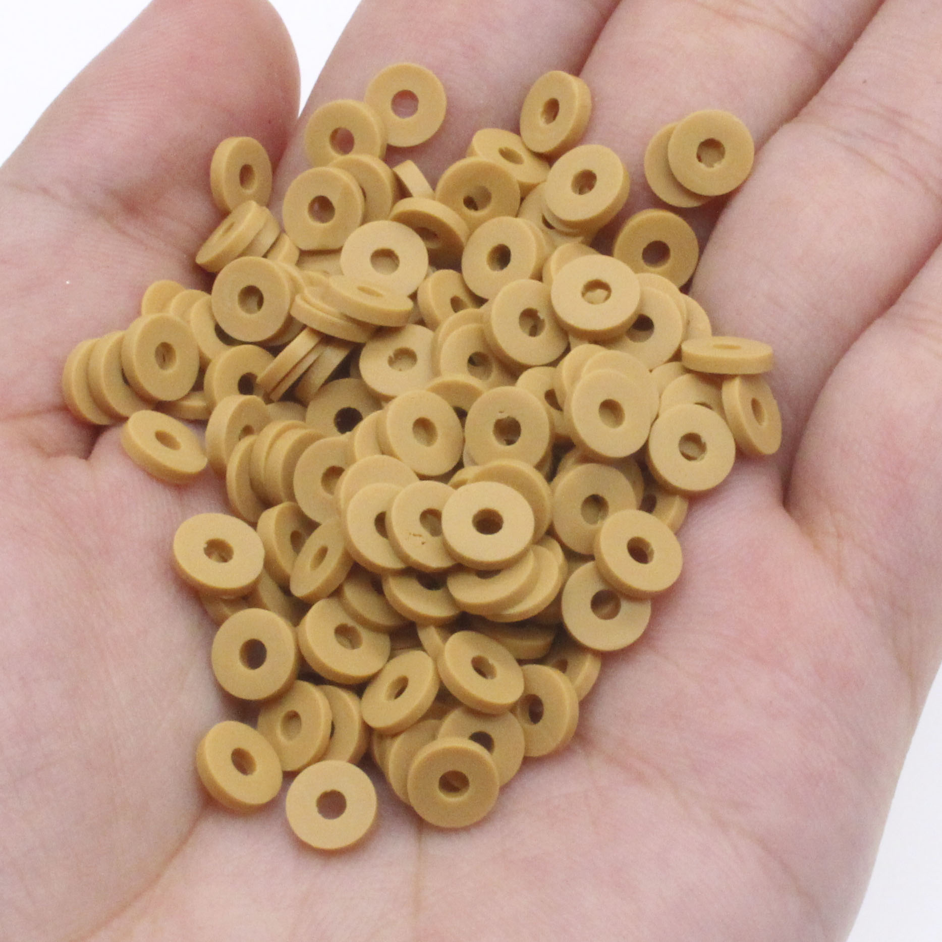 White Chip Disk Flat Loose Spacer Polymer Clay Beads For - Temu
