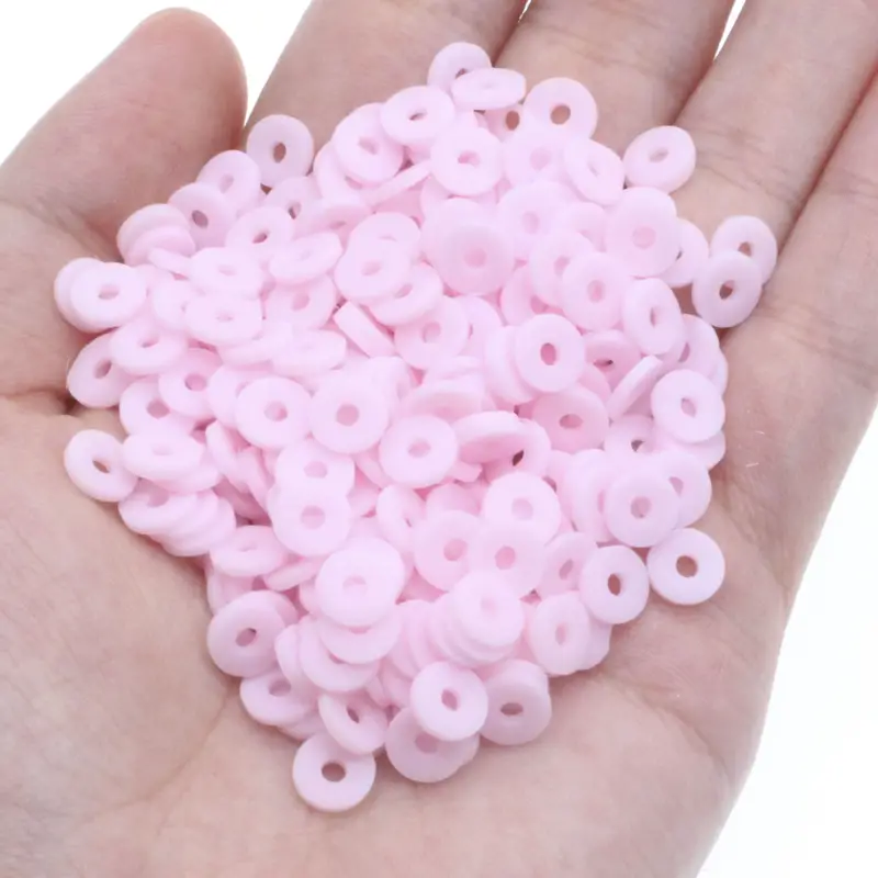 Flat Round Polymer Resin Clay Beads Chip Disk Loose Spacer - Temu