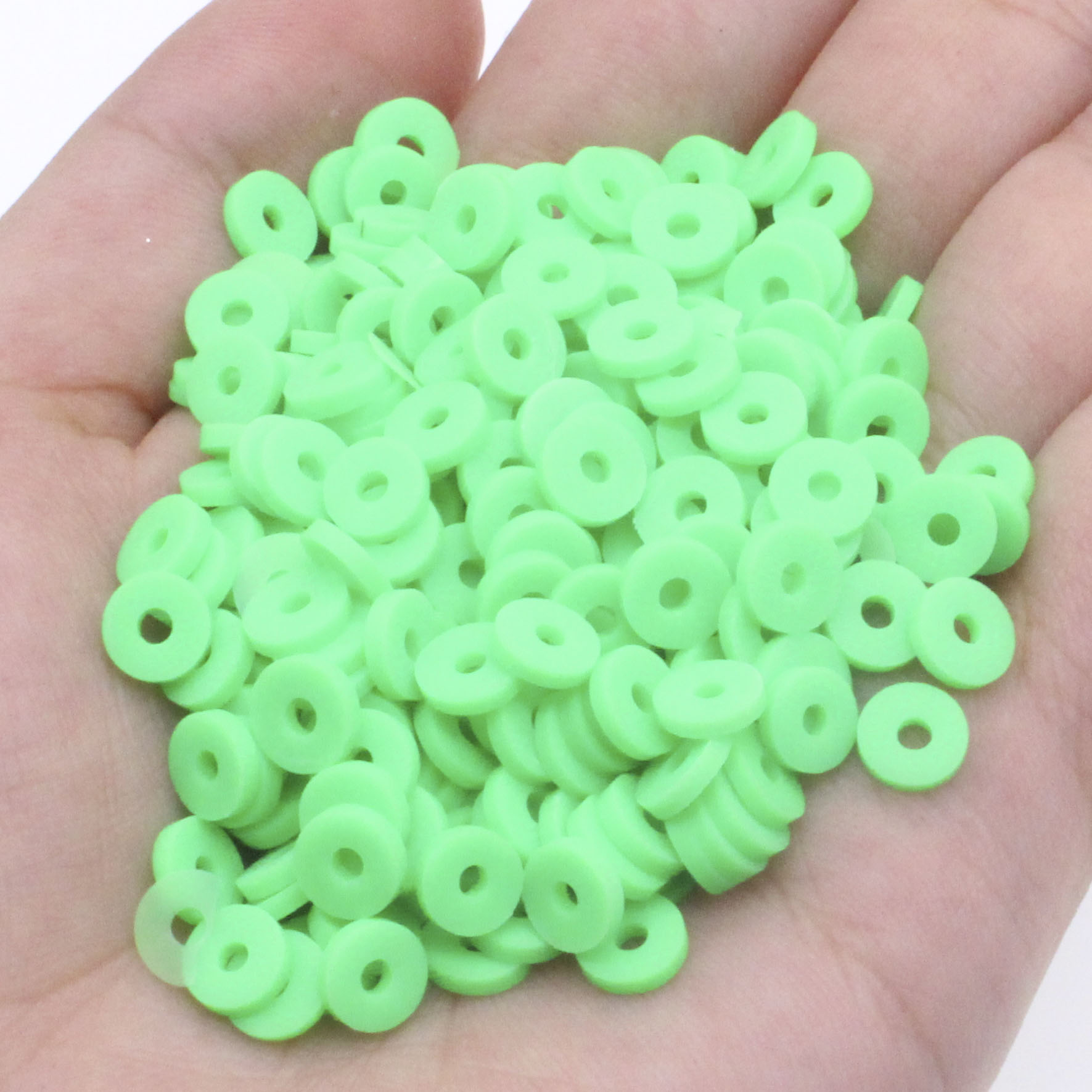 White Chip Disk Flat Loose Spacer Polymer Clay Beads For - Temu