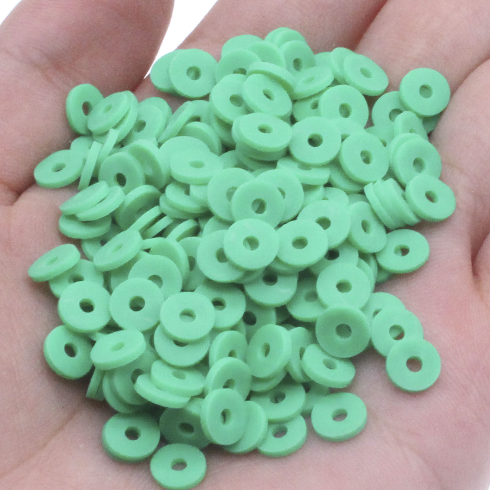 White Chip Disk Flat Loose Spacer Polymer Clay Beads For - Temu