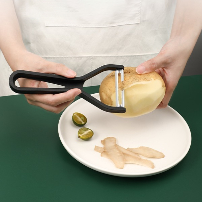 Multifunctional Ceramic Peeler Vegetables Fruits Peeling Tool Potato  Scraper for Kitchen, Black 