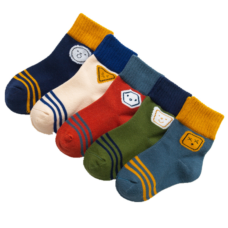 5 Pairs Girls Colorful Short Crew Socks for Kids