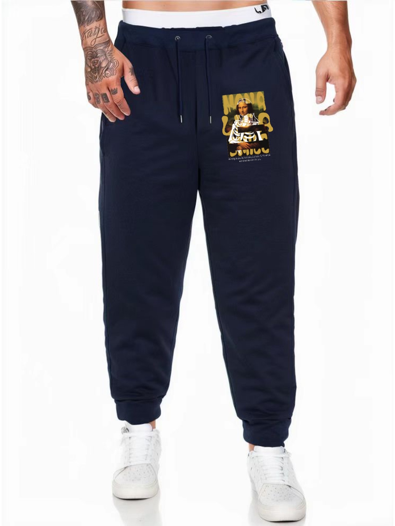 Plus Size Men's Stylish Painting Graphic Print Sweatpant - Temu