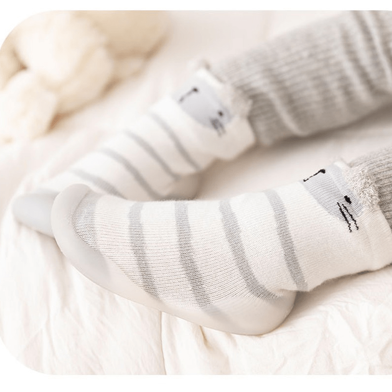 Chaussons tricotés à semelle souple pour enfants, chaussettes en