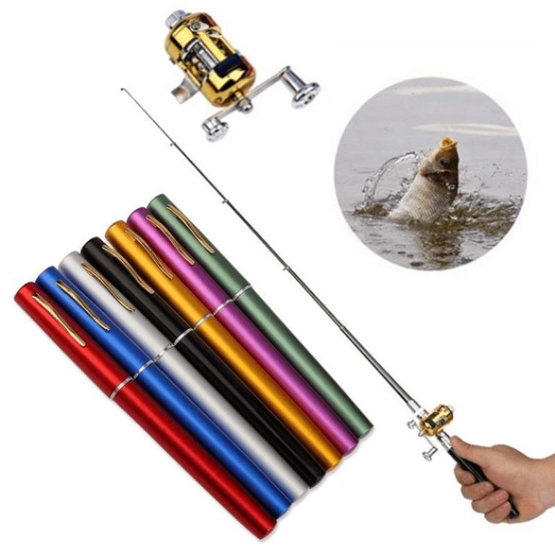 Portable Pen shaped Fishing Rod Spinning Reel Kit Mini Ice - Temu