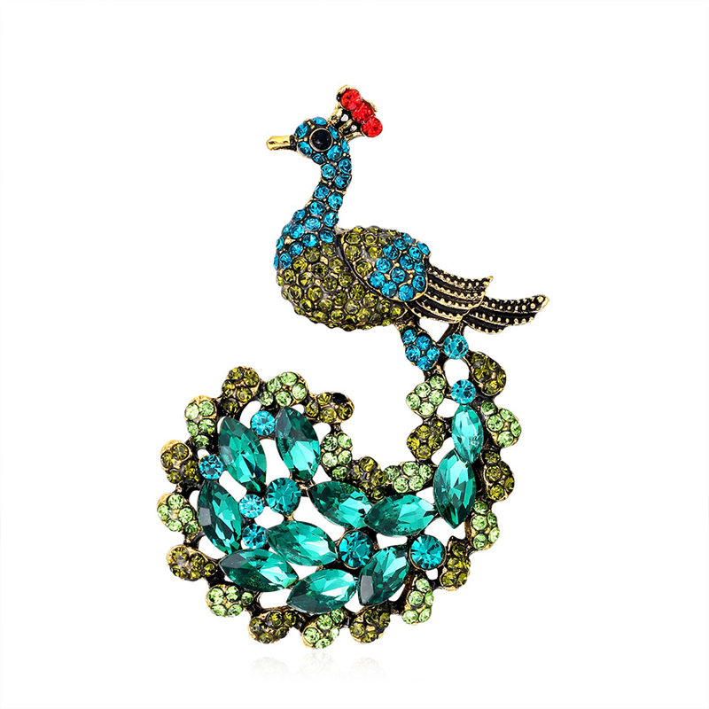 pin clothing accessories, artificial crystal peacock phoenix brooch temperament corsage coat pin clothing accessories 1