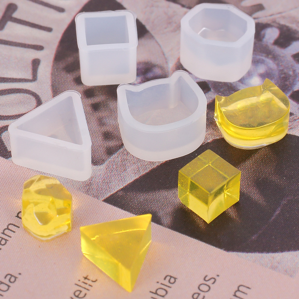 4Pcs Square Pendant UV Resin Mold Cube Silicone Molds DIY Crystal