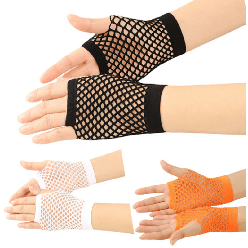 Candy Color Fishnet Gloves Punk Hollow Breathable Y2k - Temu