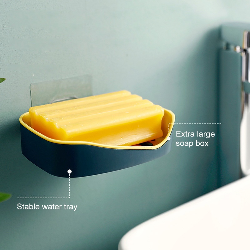 Double-layer Soap Dish, Wall-mounted Self-adhesive Bathroom Soap Dish, No  Perforation And Traceless Self-adhesive Soap Dish For Shops/wholesalers -  Temu