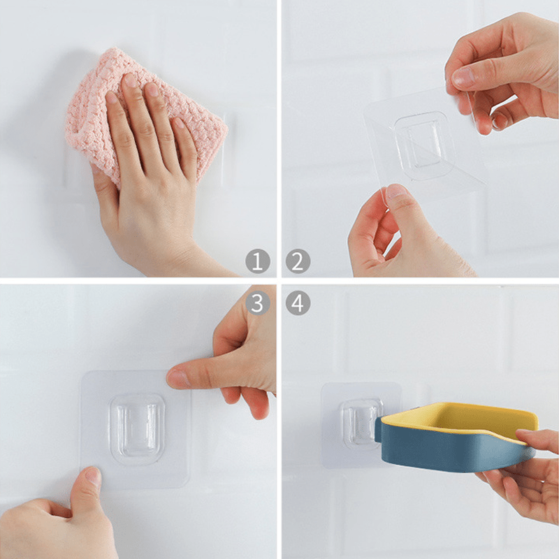 Double-layer Soap Dish, Wall-mounted Self-adhesive Bathroom Soap Dish, No  Perforation And Traceless Self-adhesive Soap Dish For Shops/wholesalers -  Temu