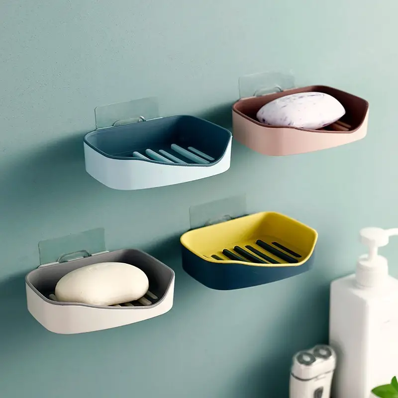 Double-layer Soap Dish, Wall-mounted Self-adhesive Bathroom Soap
