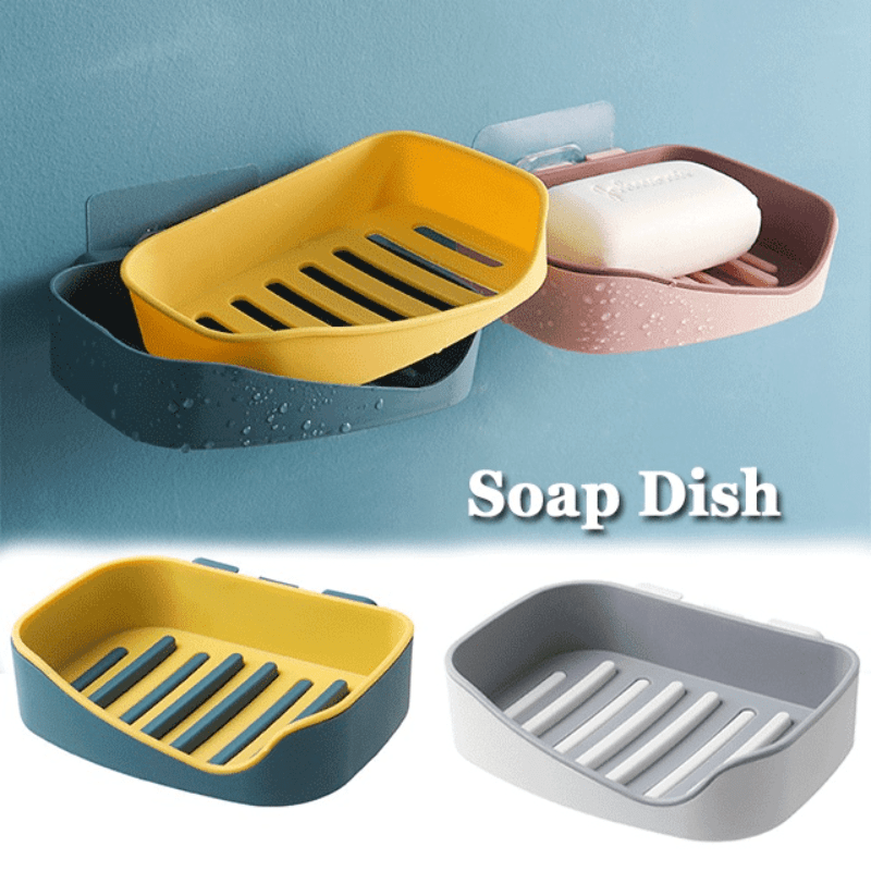 Wall-mounted Soap Holder With Drainage, Traceless Adhesive Soap