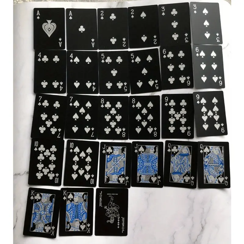 1 Pc Noir Doré Carte À Jouer Poker Jeu Deck Bleu Argent - Temu Belgium