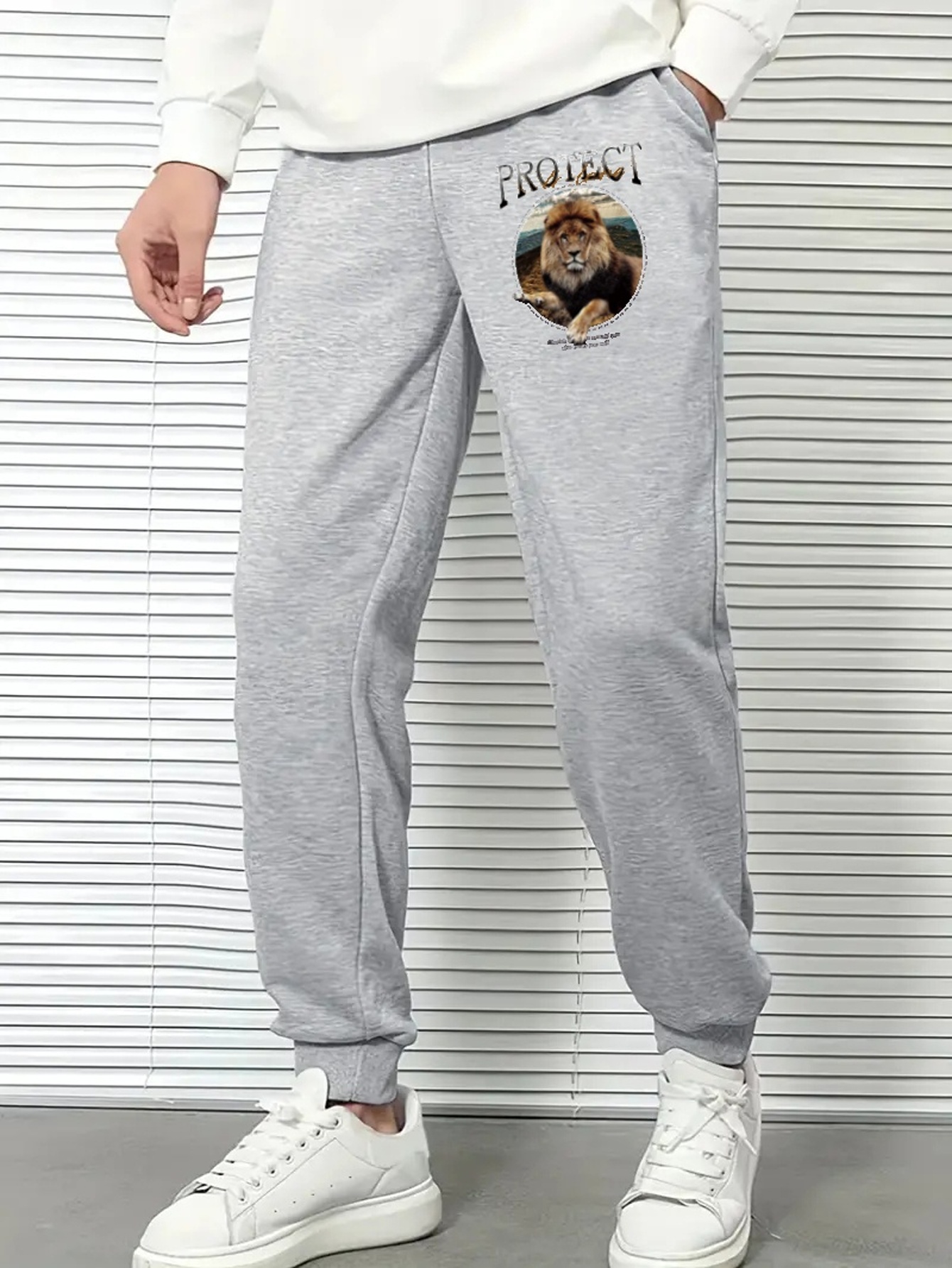 Joggers Estampado León En 3d Hombre Pantalones Chándal Gran - Temu