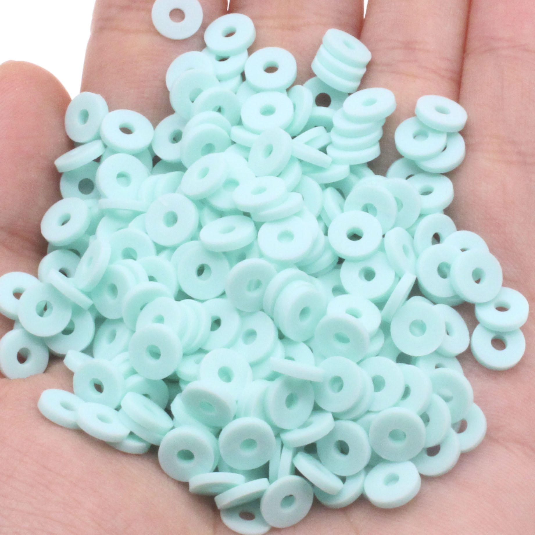 Flat Round Polymer Resin Clay Beads Chip Disc Loose Spacer - Temu