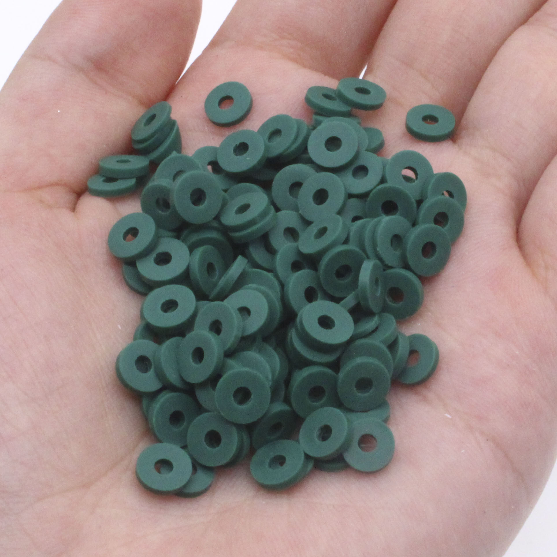 Flat Round Polymer Resin Clay Beads Chip Disc Loose Spacer - Temu