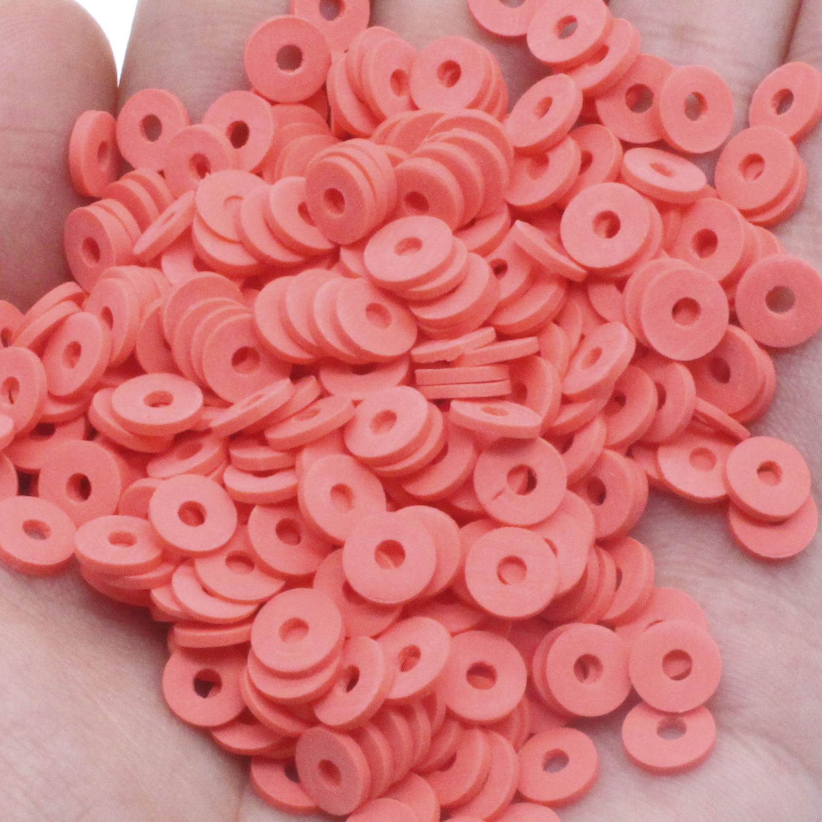 Flat Round Polymer Resin Clay Beads Chip Disc Loose Spacer - Temu