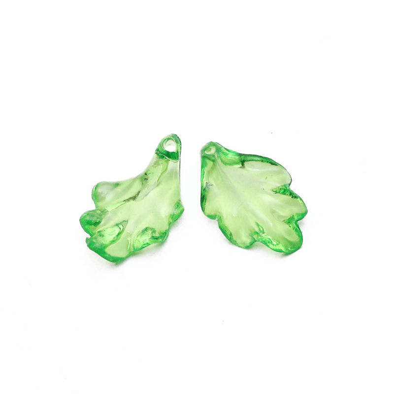 Glass Beads Green Transparent Gradient Leaf Beads Acrylic - Temu