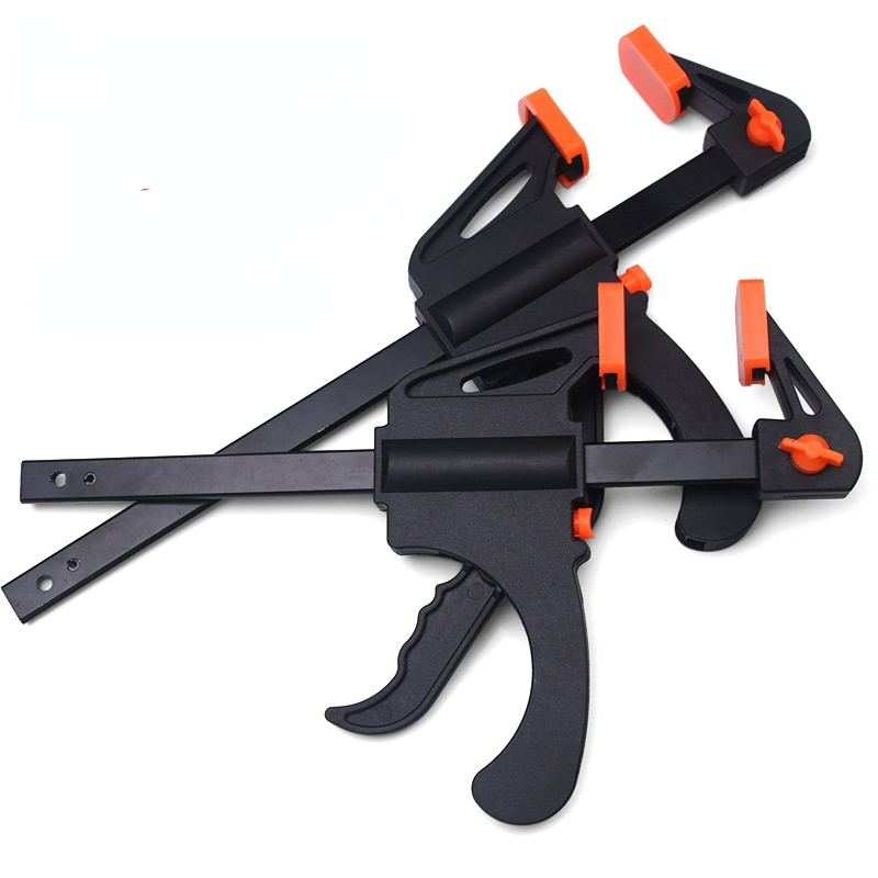Spring-Loaded One-Handed 10” Bar Clamp – Trigger Clamp leaves other Hand  Free to Position Parts – Pistol Grip Woodworking Clamps Closes Jaws for  one-handed clamping – Nylon Quick Clamps 