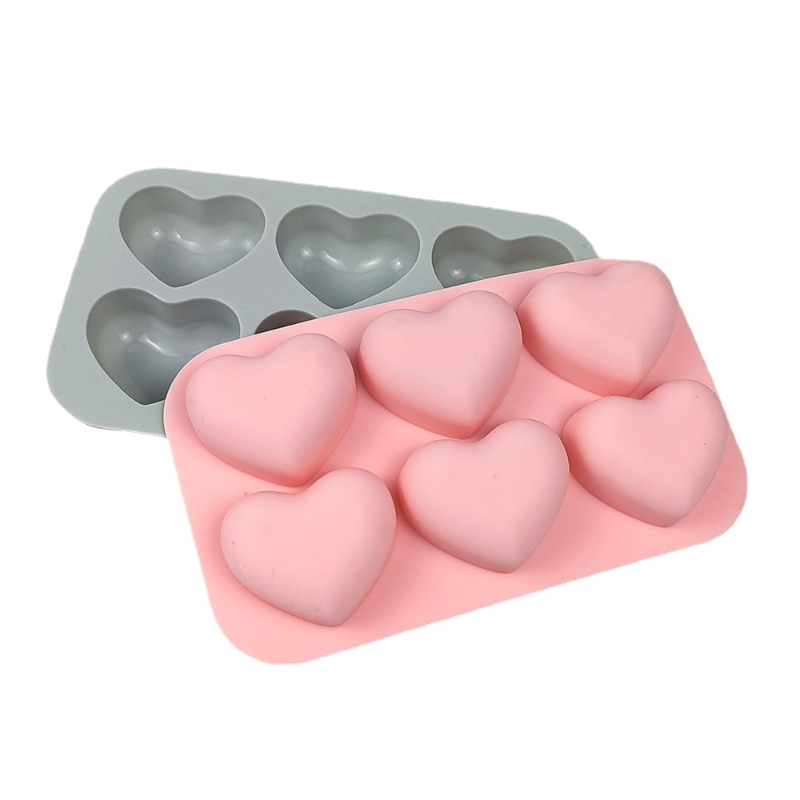 Heart Silicone Molds Peach Shape -2Pack 6 Cavities Non-stick