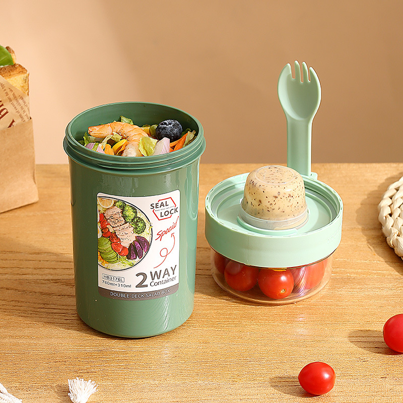 Salad Cup With Lids And Fork Portable Breakfast Cup Fresh Salad