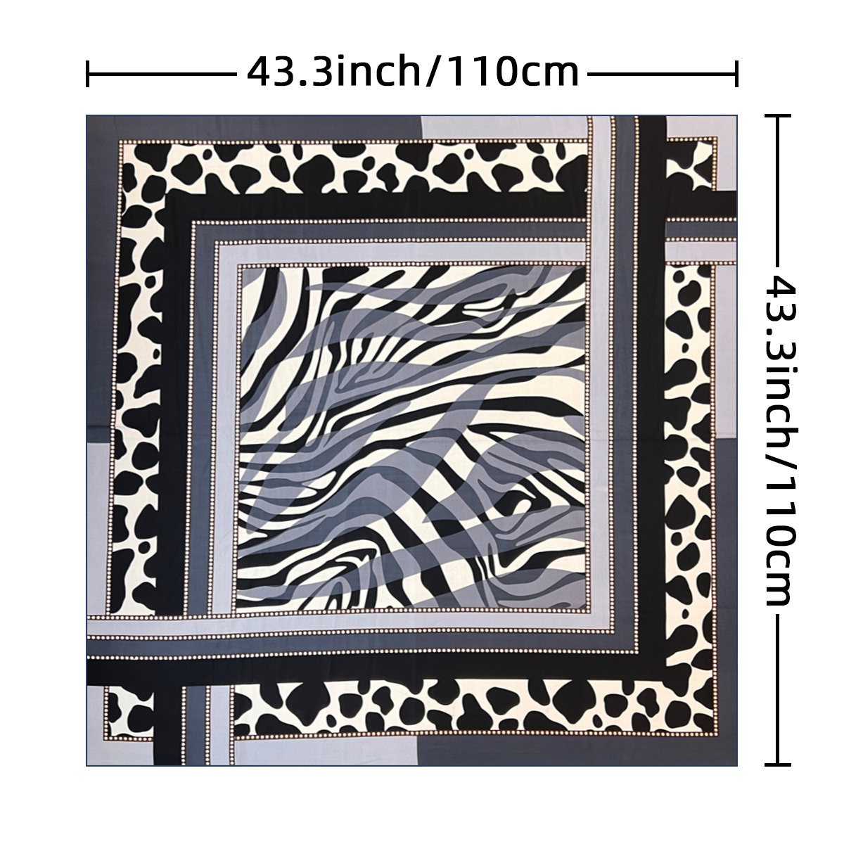 Polka Dot Print Square Scarf Block Shawl Women Casual Head Wrap Windproof