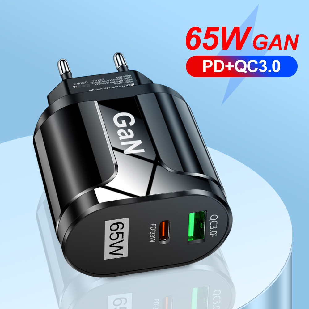 Cargador USB C de 33 W, cargador de pared de 2 puertos PD 30W+QC3.0 [GaN  III] Bloque de carga súper rápida PPS con adaptador de cable tipo C para