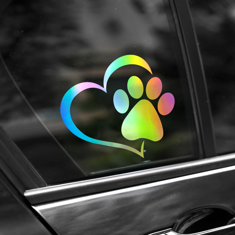 Heart Paw Dog Paw Print Vinyl Sticker Decal for Car Window