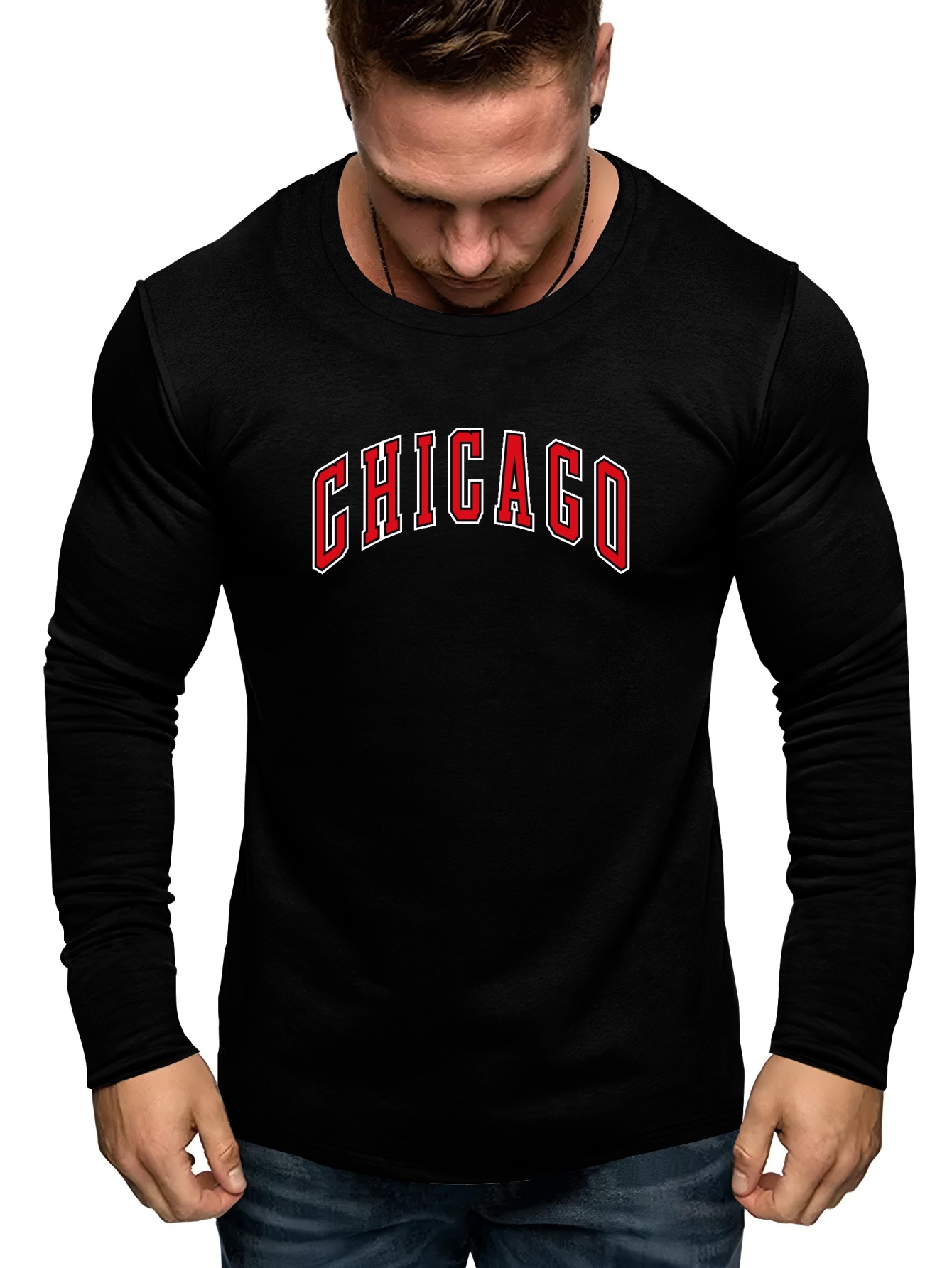 Black Chicago Graphic Oversized T Shirt