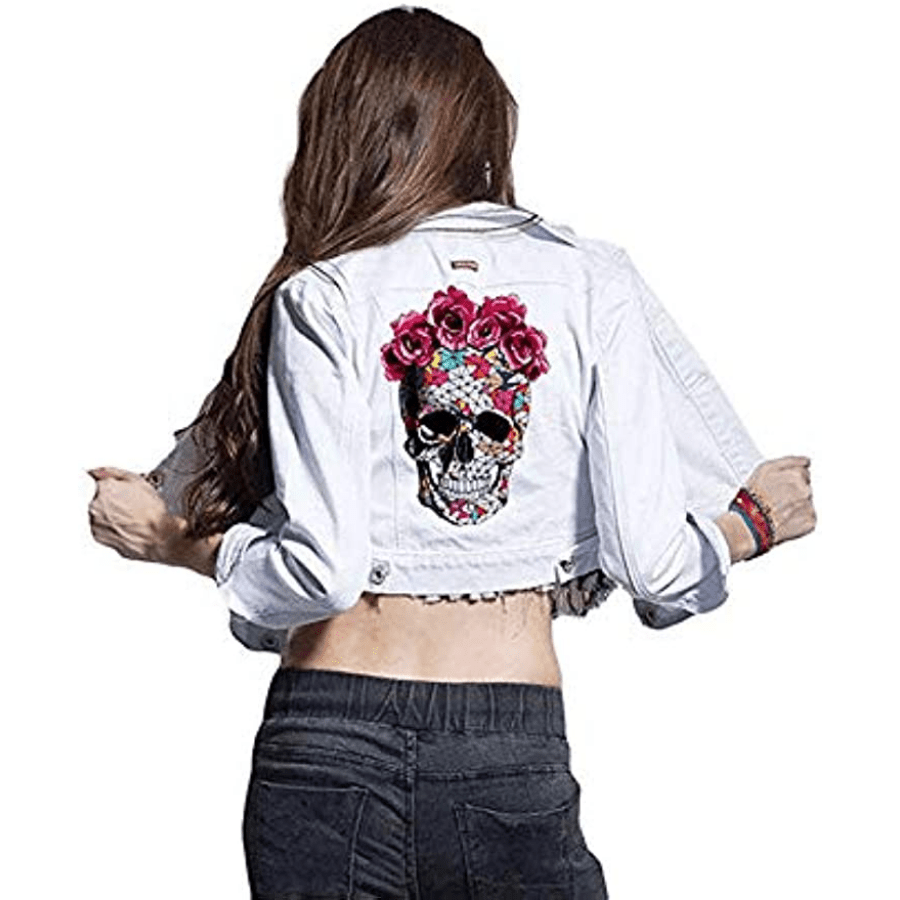 Iron Heat Transfer Decals Jacket Jeans Clothes Skull Temu Australia