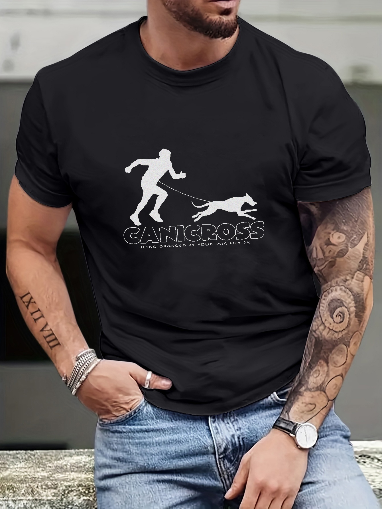 Plus Size Men's Casual Graphic Tees For Summer, 