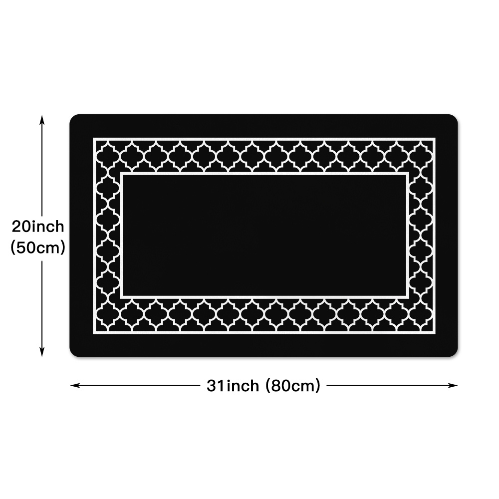 Geometric Print Sponge Floor Mat Non-Slip Kitchen Foot Mat