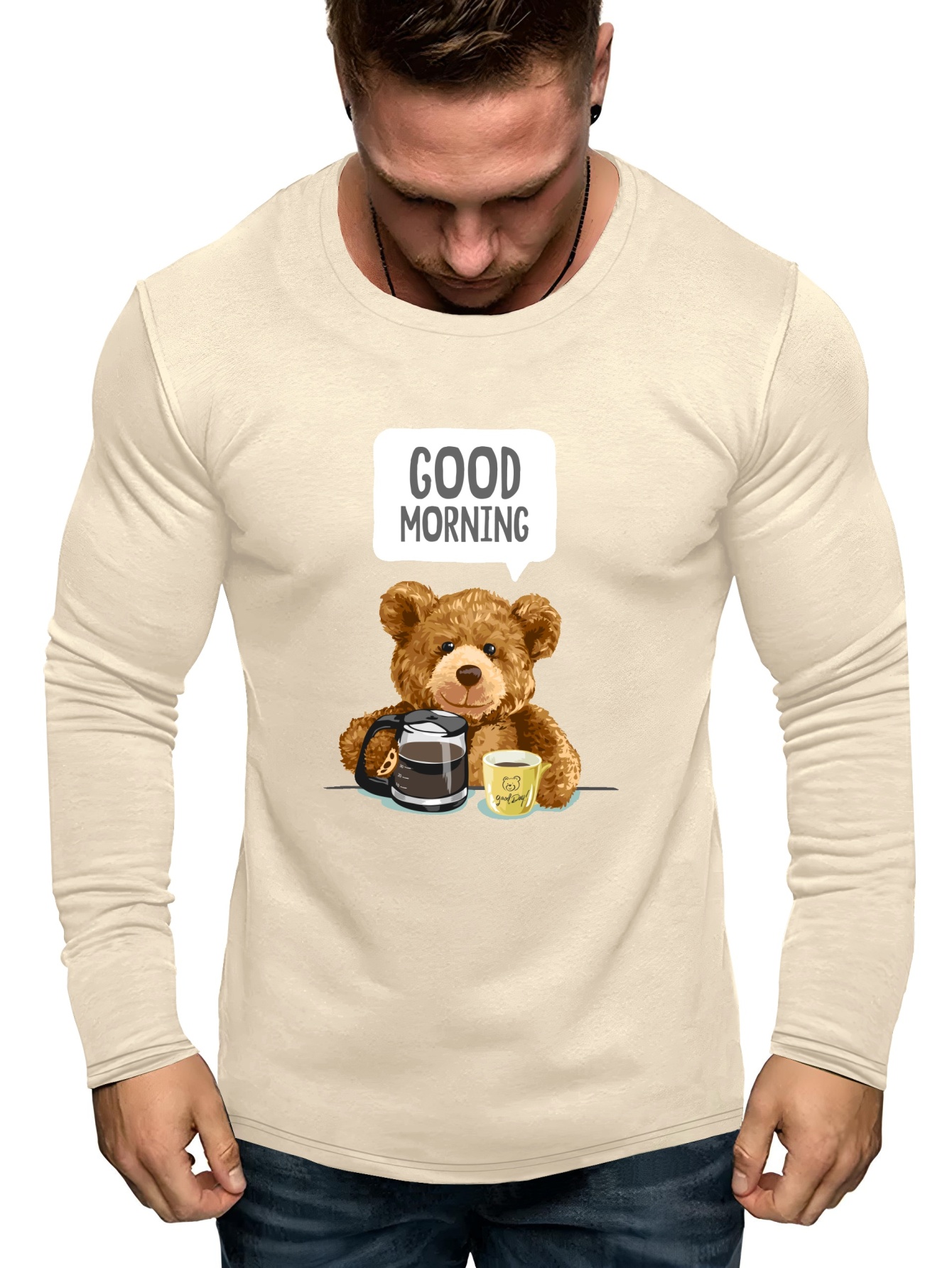 Men's Brown Brown Bears Long Sleeve T-Shirt