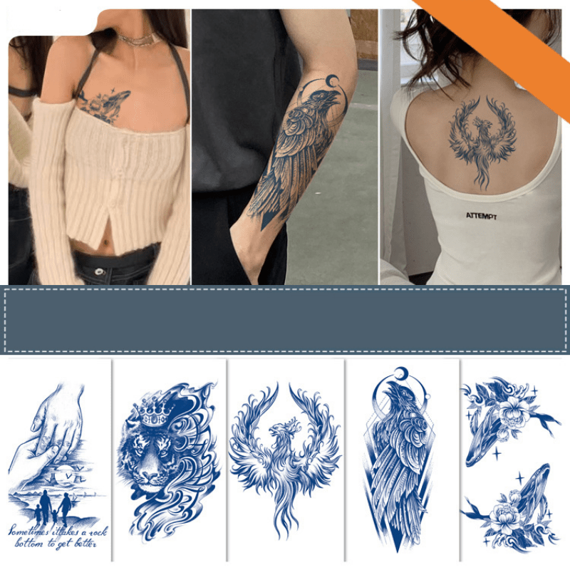 Konsait 30 hojas de tatuajes temporales para hombres y mujeres, tatuajes  falsos para adultos, tatuajes de arte corporal, tatuajes temporales