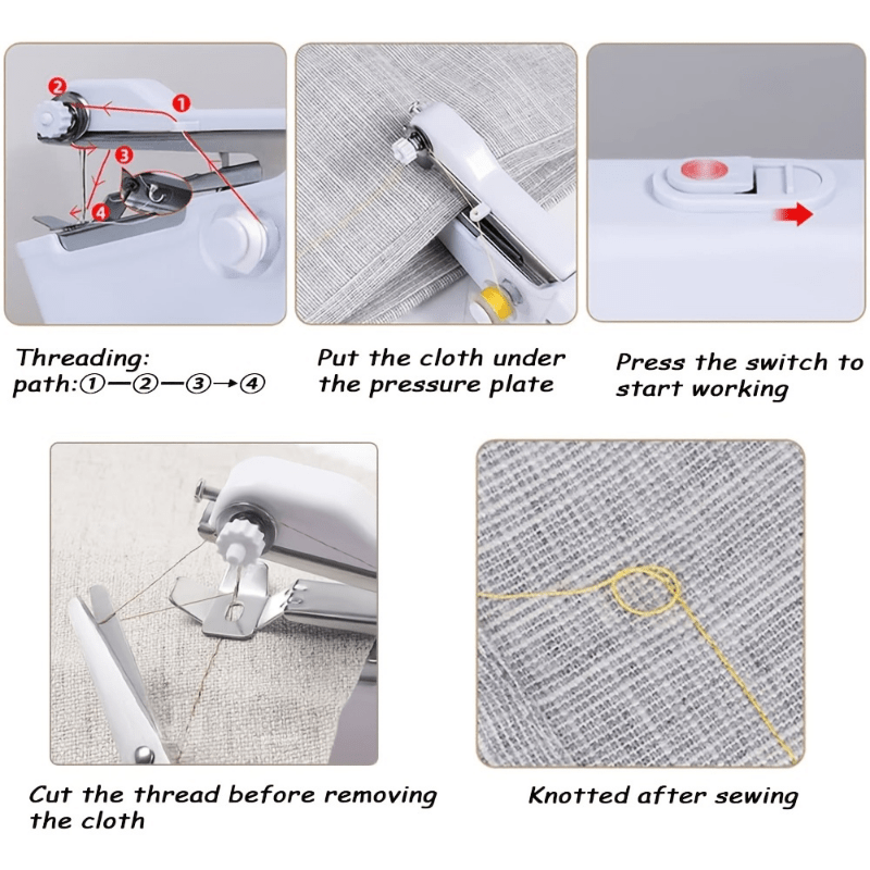 Handheld Sewing Machine, Hand Cordless Sewing Tool Mini Portable Sewing  Machine, Essentials for Home Quick Repairing and Stitch Handicrafts 