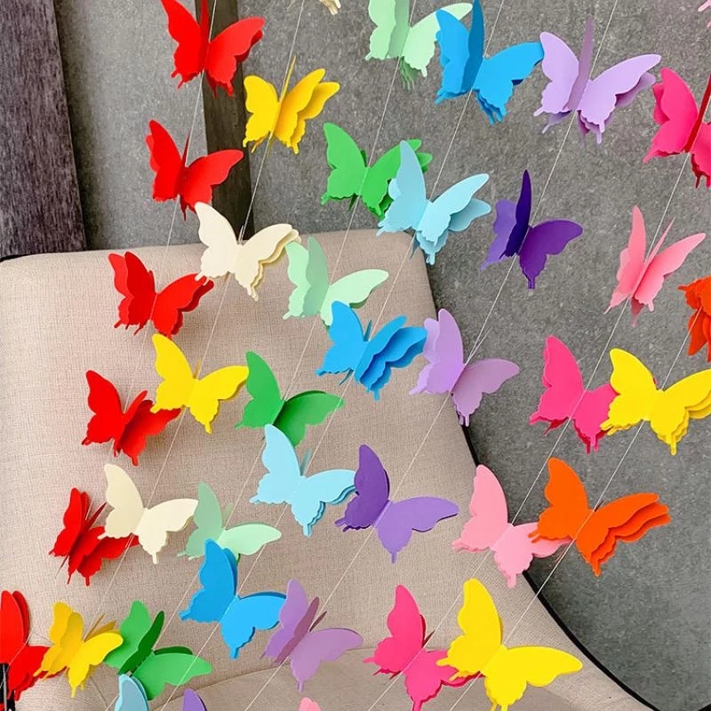 Cute Butterfly Design Garland Paper Decoration for Wedding Birthday Party