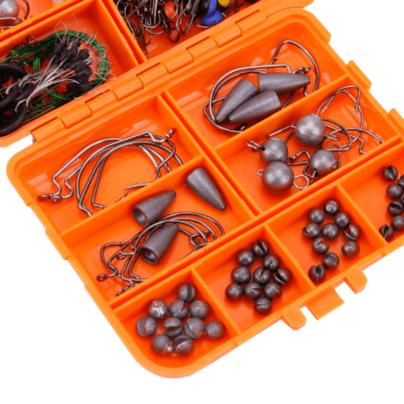 257pcs Complete Fishing Tackle Kit with Storage Box - Includes Hooks,  Swivels, Weights, Rings, and Beads - Ideal for Bass, Trout, and Catfish  Fishing