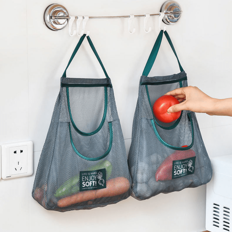 2pcs Hanging Mesh Bags Onion Ginger Garlic Storage