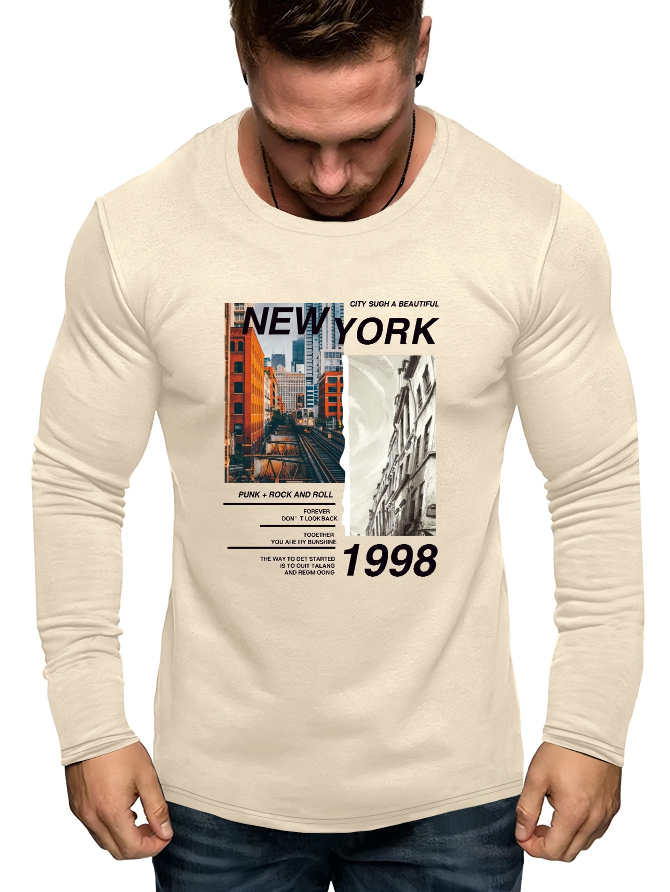 Tall Oversized Extended Neck New York T-shirt