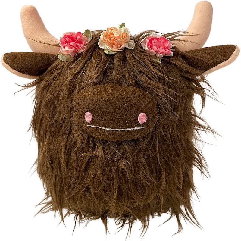 Highland Cow Stuffed Animals Cute Highland Cow Gnomes with Flowers