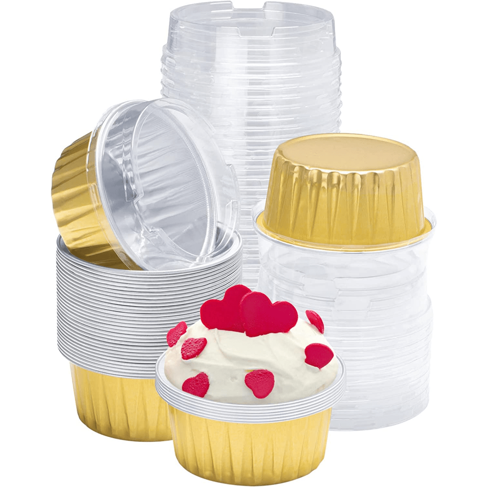 Aluminum Foil Baking Cup Disposable Foil Ramekin Dessert Container - China Foil  Baking Cup, Cupcake Holder Pan