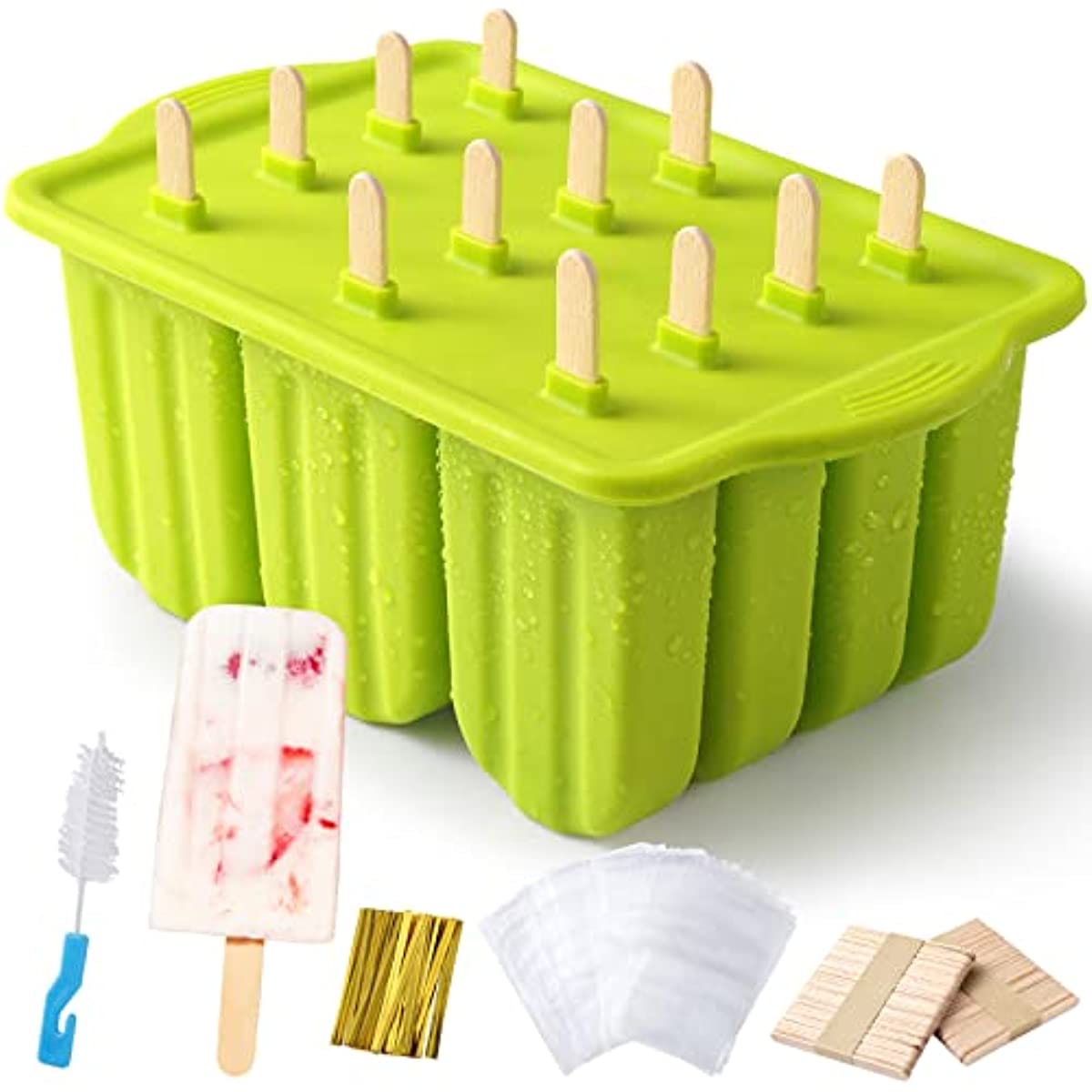Ice Cream Ice Lolly Frozen Mold Silicone Lolly Pop Maker Mould Tray Home  made