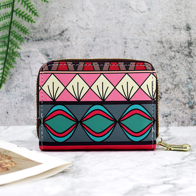 Fashionable Geometric Pattern Short Wallet With Multiple Card Slots