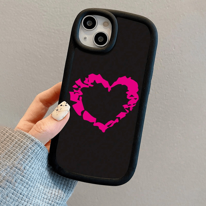 Funda Teléfono Silicona Patrón Gráfico Corazón Roto Púrpura - Temu