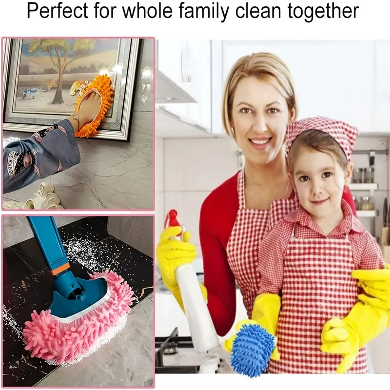 Zapatillas de microfibra lavables para el hogar, mopa de limpieza