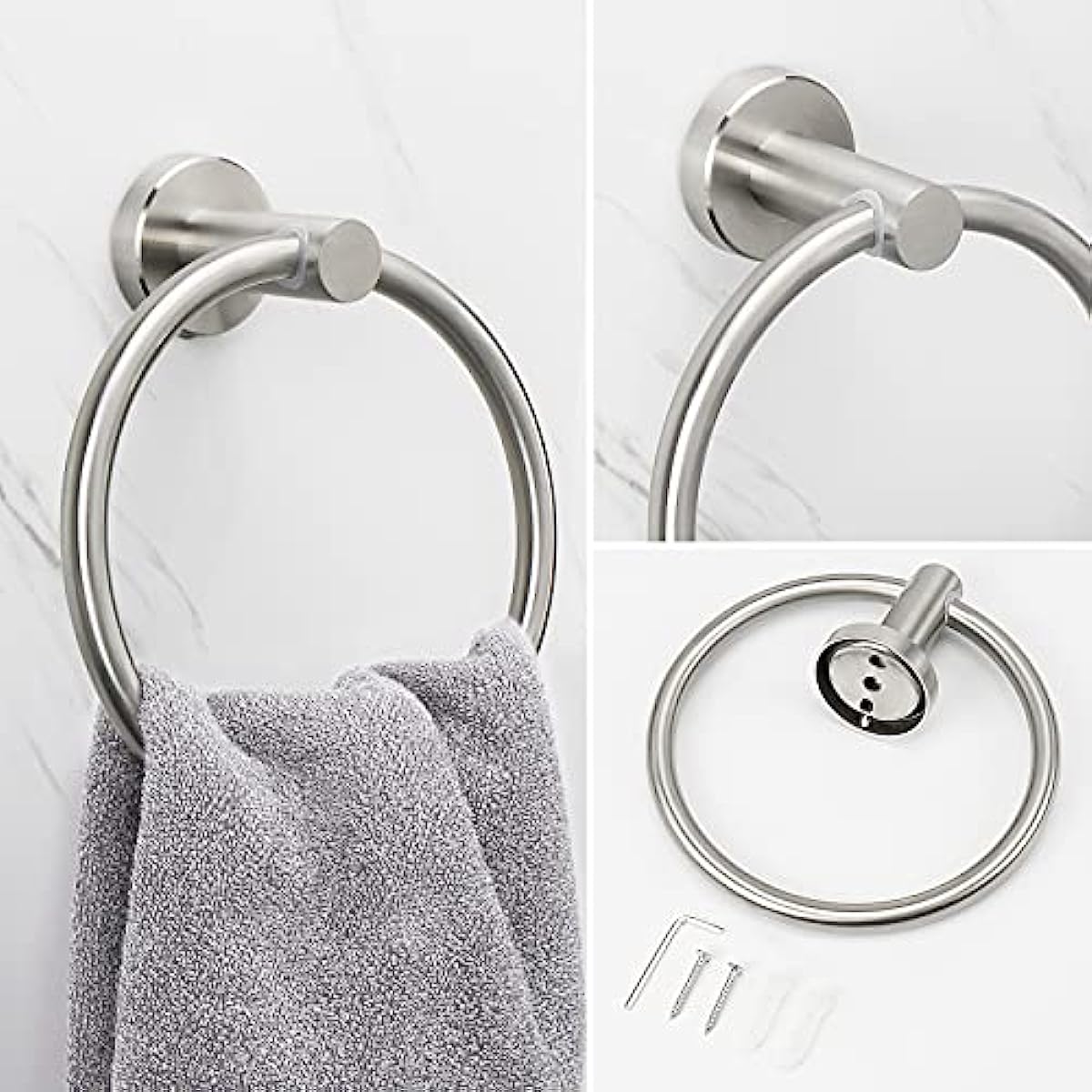 NearMoon toallero de barra autoadhesivo de acero inoxidable para baño,  soporte para colgar toallas en la pared, estilo contemporáneo, sin