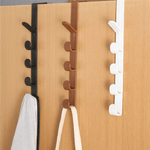 Plastic Door Hooks Over Cabinet Drawer Room Kitchen Bathroom Hanger Hook Coat Clothes Nail-free Behind The Door Mask Holder